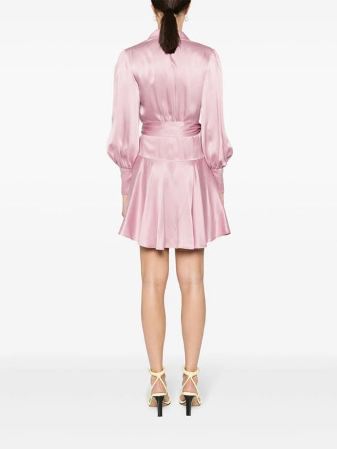 Silk Wrap Mini Dress