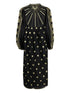 SUN EMBROIDERED MIDI DRESS