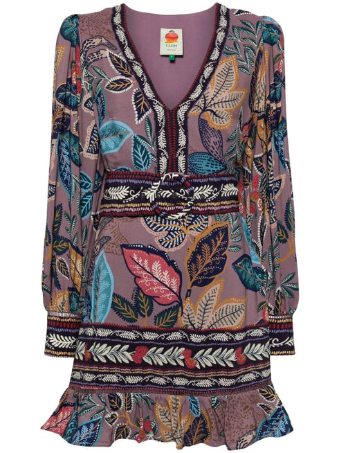 WILD NIGHT LAVENDER LONG SLEEVE MINI DRESS