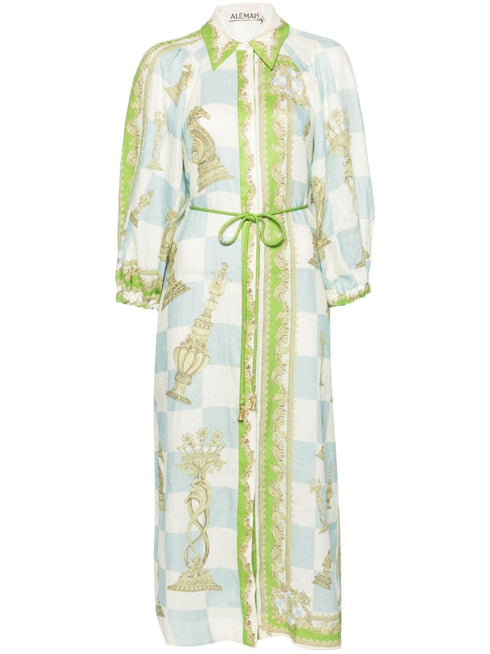 CHECKMATE LINEN SHIRTDRESS