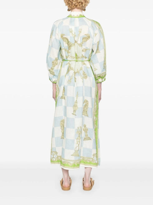 CHECKMATE LINEN SHIRTDRESS