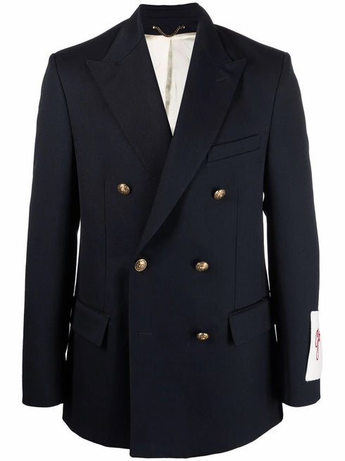 GOLDEN MS DOUBLE BREASTED BLAZER COMPACT GABARDINE WOOL