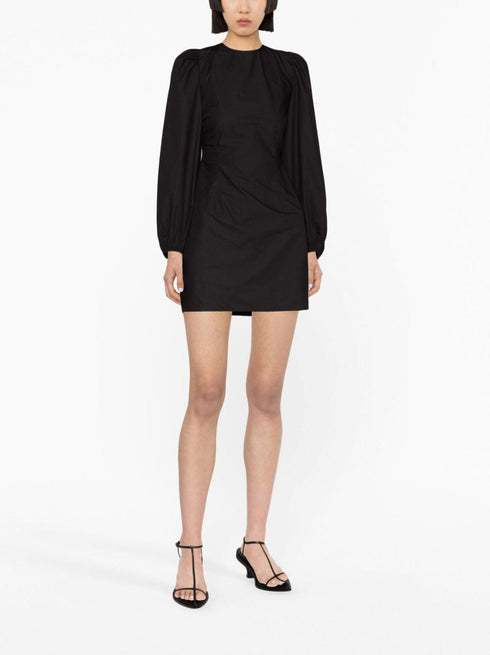 Cotton Poplin Open Back Mini Dress