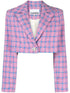 Check Suiting Cropped Blazer