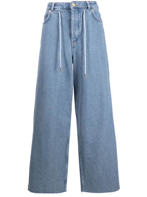 Heavy Denim Wide Drawstring Jeans