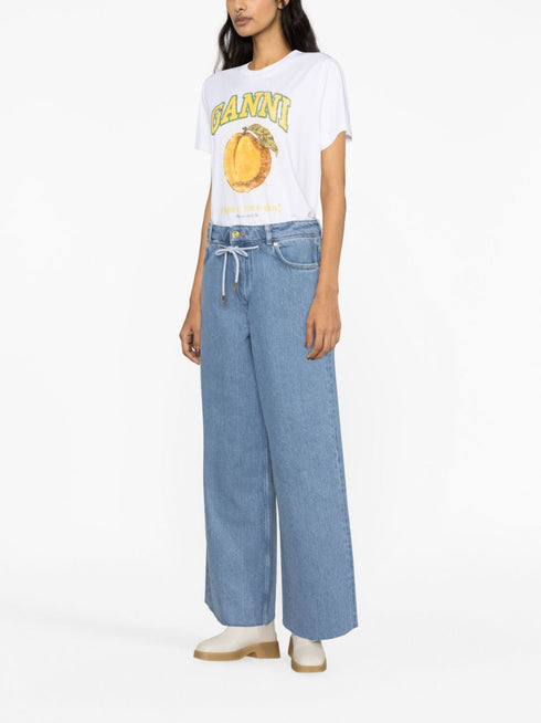 Heavy Denim Wide Drawstring Jeans