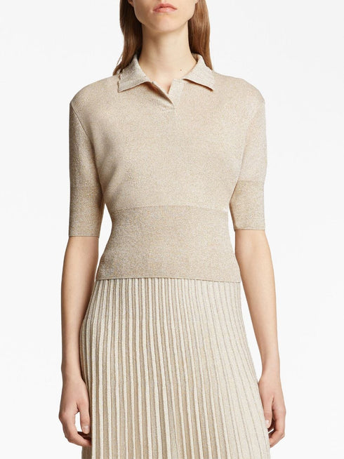 Metallic Knit Polo