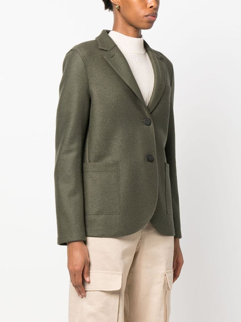 Stand up collar blazer light p. wool