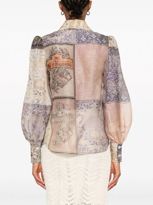 Lyrical Book Print Blouse