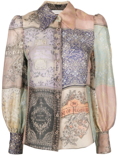 Lyrical Book Print Blouse