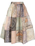 Lyrical Book Print Midi Skirt