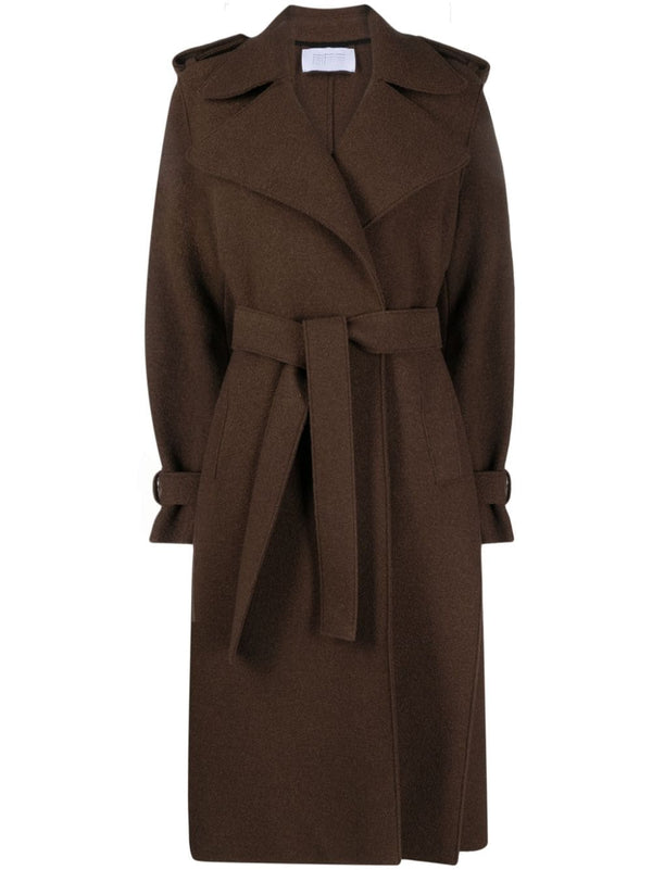 Double vent trench coat boiled wool