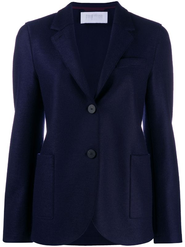 Stand up collar blazer light p. wool